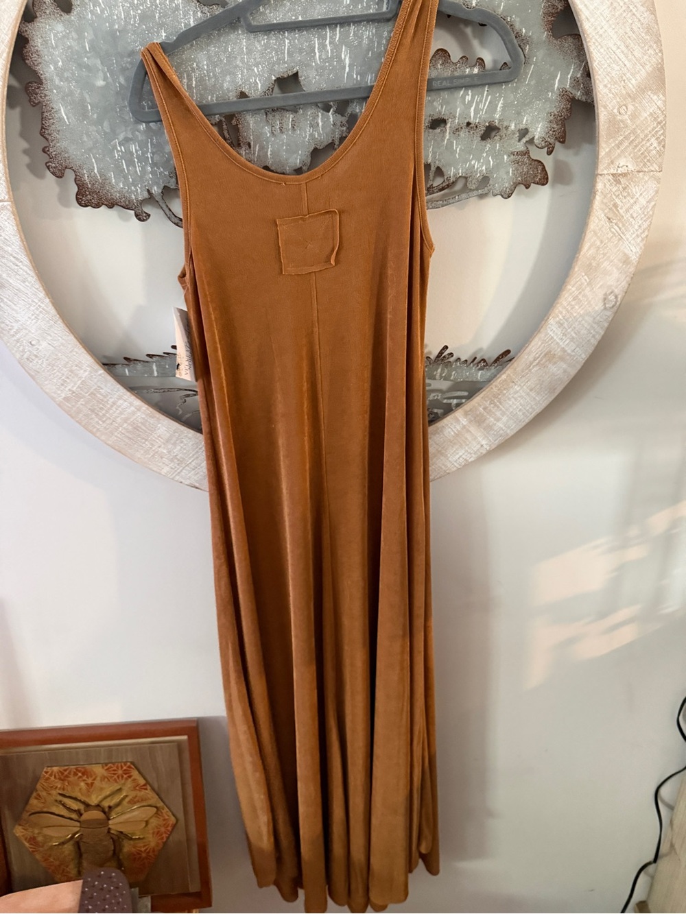 NWT Easel Rust/ Golden Brown Maxi Dress with Pocket- small